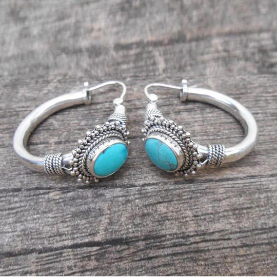 Brincos vintage turquesa