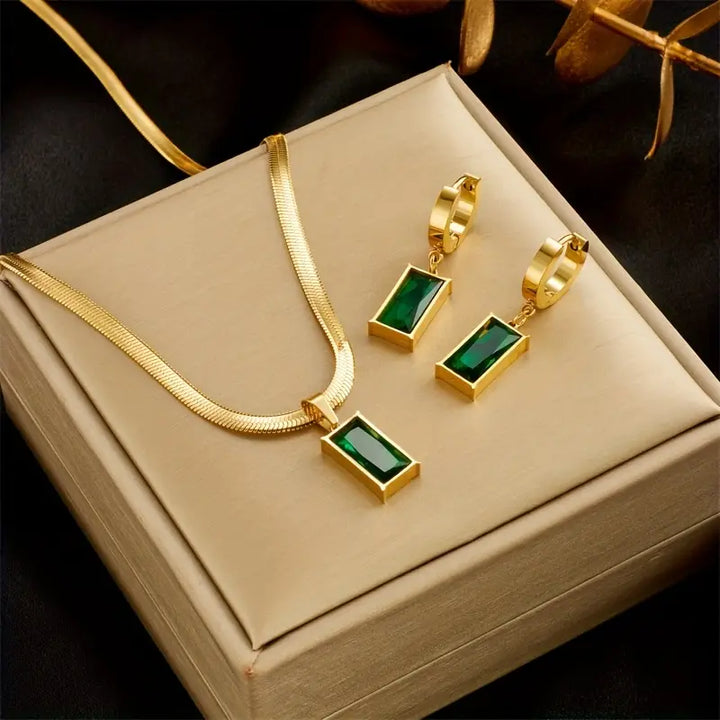 Conjunto de Joias Lina Esmeralda