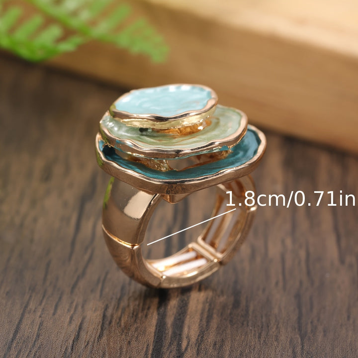 Anel Boho de Três Camadas Esmaltado