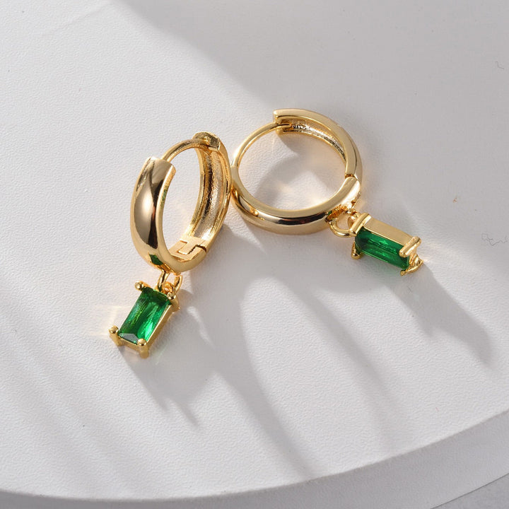 Brincos Luisa Elegantes com Esmeralda