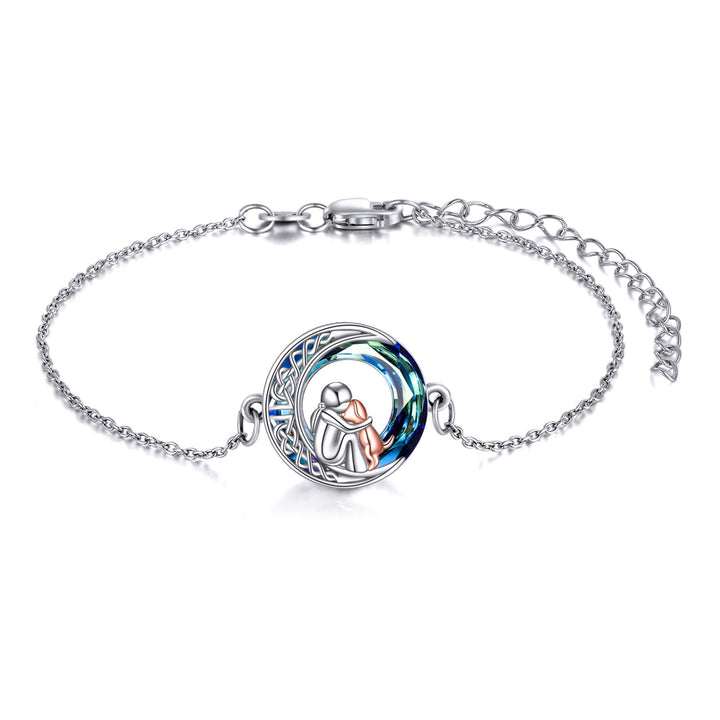 Pulseira Ajustável com Pingente de Cão em Prata de Lei