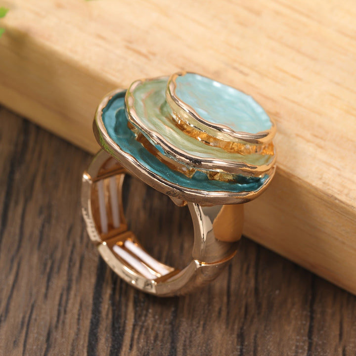 Anel Boho de Três Camadas Esmaltado
