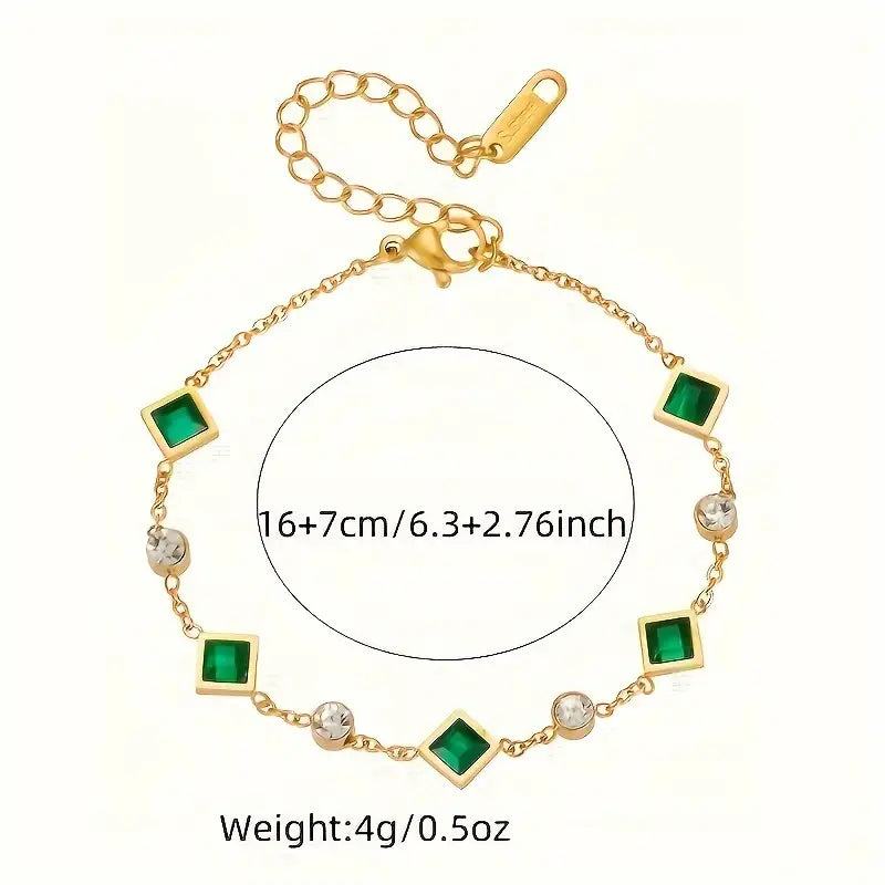 Pulseira Carolina com Esmeralda