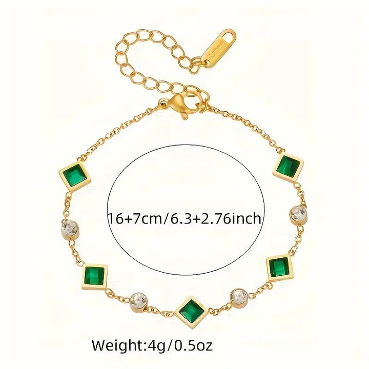 Pulseira Carolina com Esmeralda