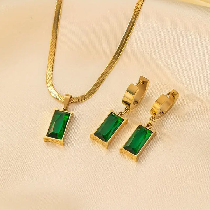 Conjunto de Joias Lina Esmeralda