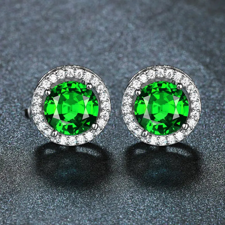 Brincos de Esmeralda e Diamantes