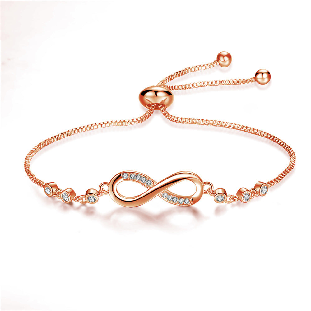 Pulseira Infinity ajustável em prata