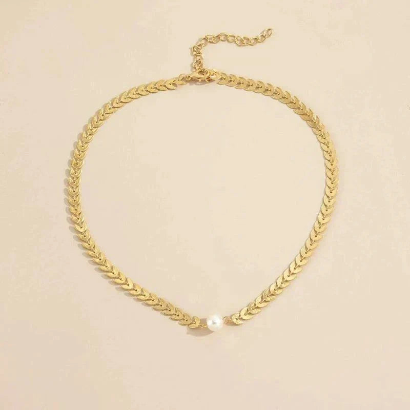 Colar Grego com Pérola em Ouro