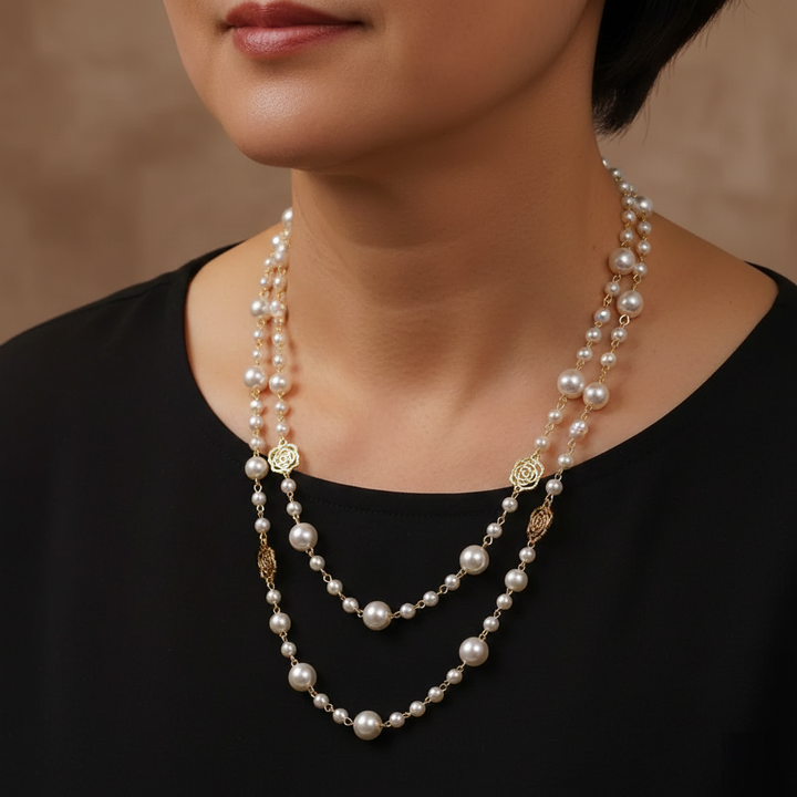 Colar Elegante em Ouro com Pérola