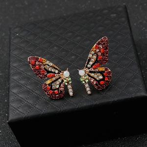 Brincos de Pino de Borboleta com Zircónias Coloridas