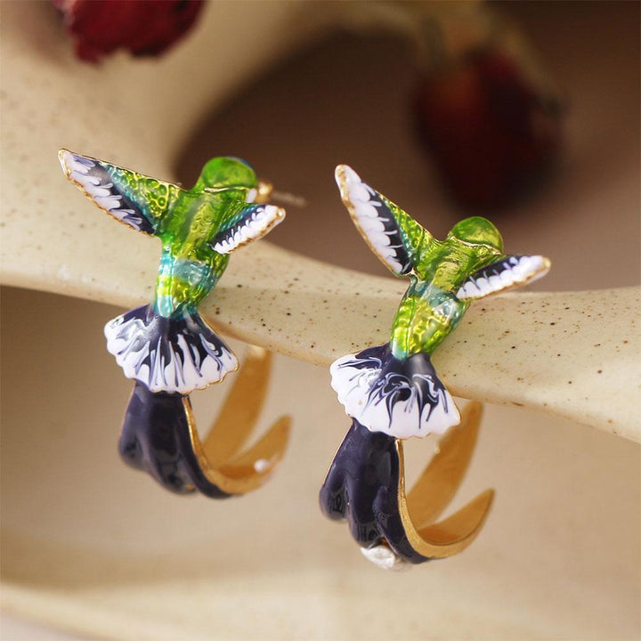 Brincos Criativos Exclusivos em Forma de Beija-Flor