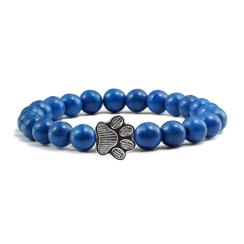 Pulseira com Contas em Forma de Pata – Design em Pedra Natural