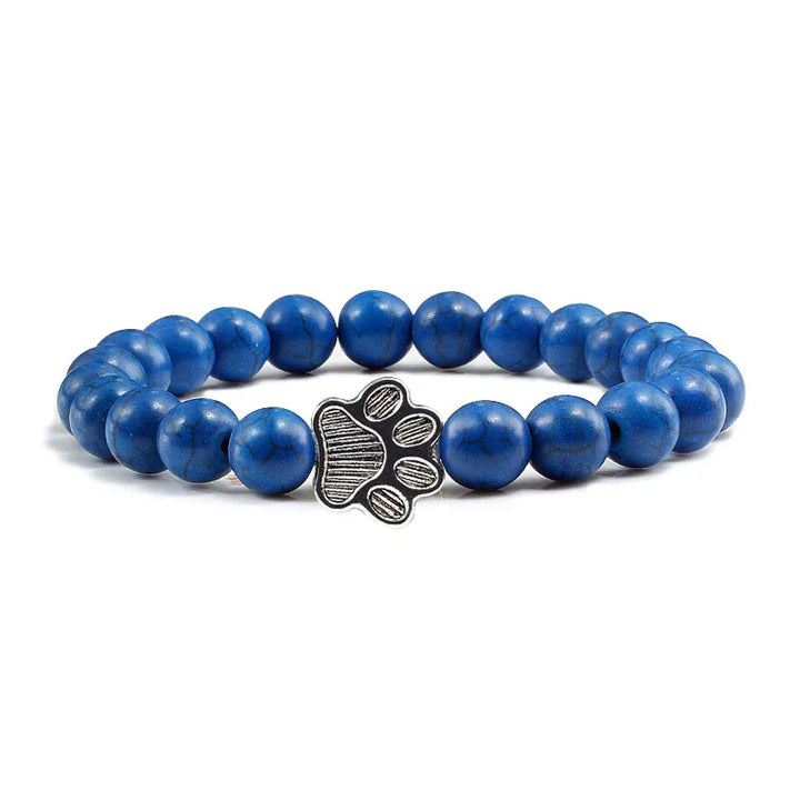 Pulseira com Contas em Forma de Pata – Design em Pedra Natural