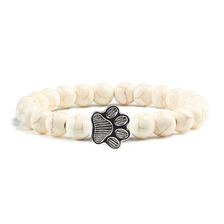 Pulseira com Contas em Forma de Pata – Design em Pedra Natural