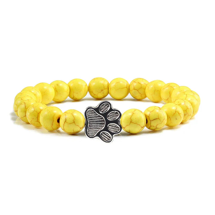 Pulseira com Contas em Forma de Pata – Design em Pedra Natural