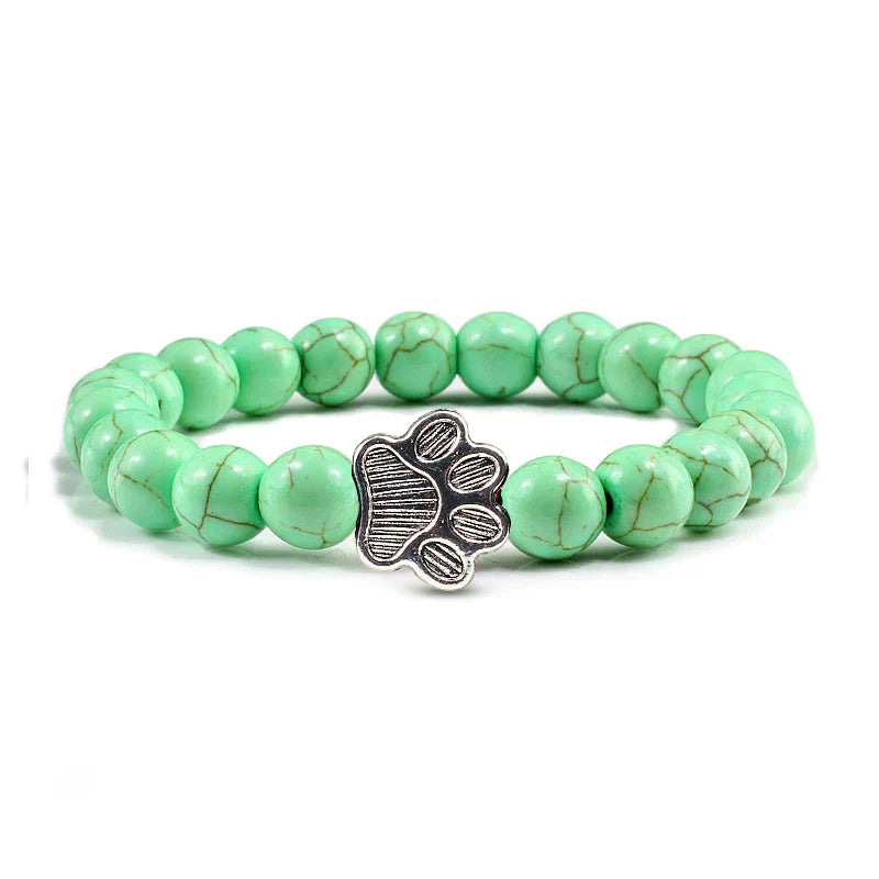 Pulseira com Contas em Forma de Pata – Design em Pedra Natural