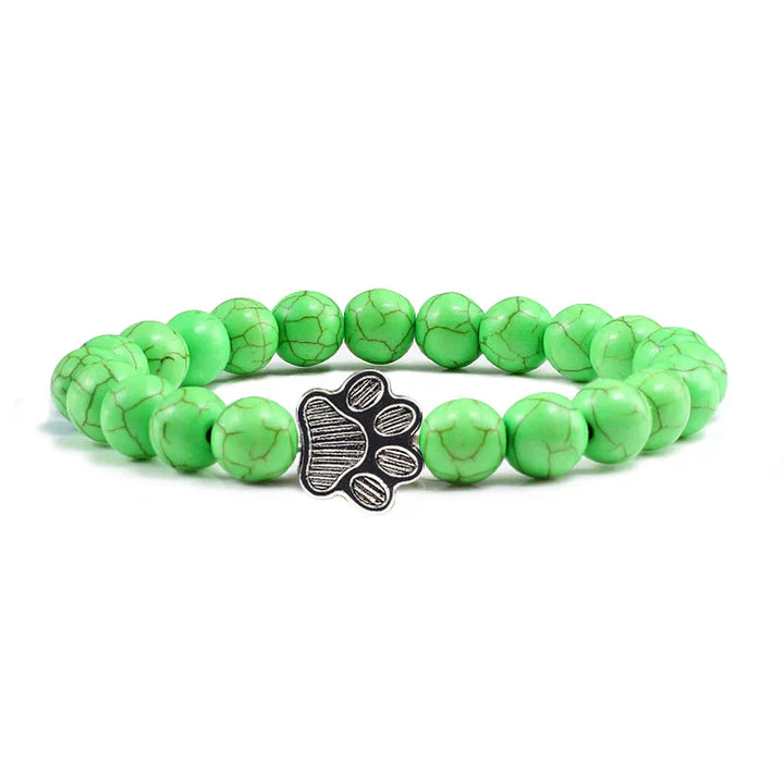 Pulseira com Contas em Forma de Pata – Design em Pedra Natural