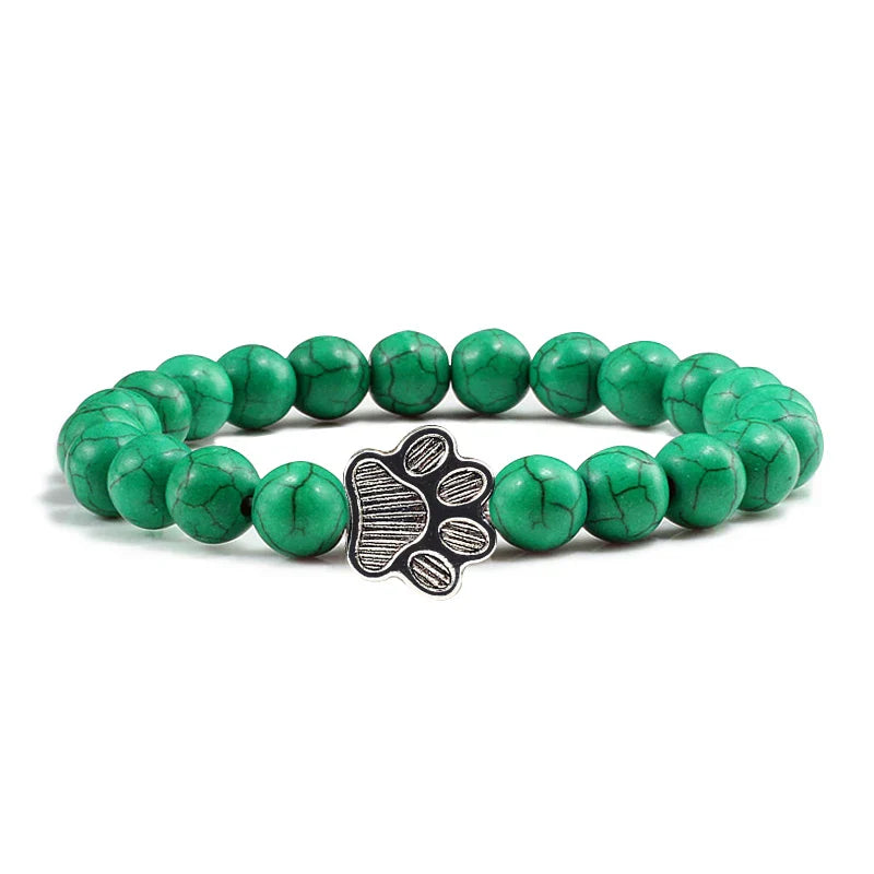 Pulseira com Contas em Forma de Pata – Design em Pedra Natural