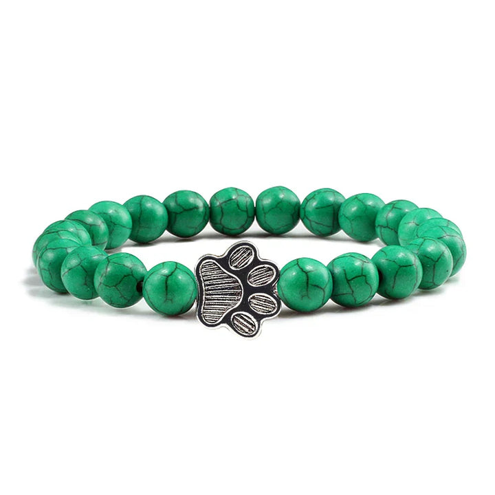 Pulseira com Contas em Forma de Pata – Design em Pedra Natural