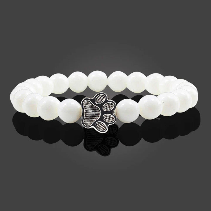 Pulseira com Contas em Forma de Pata – Design em Pedra Natural