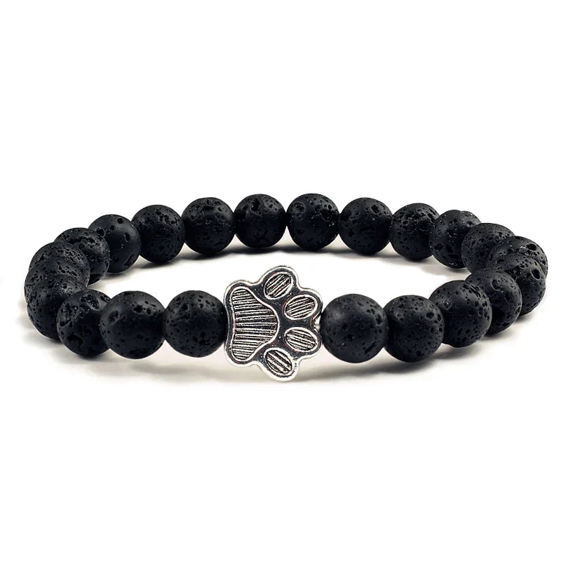 Pulseira com Contas em Forma de Pata – Design em Pedra Natural