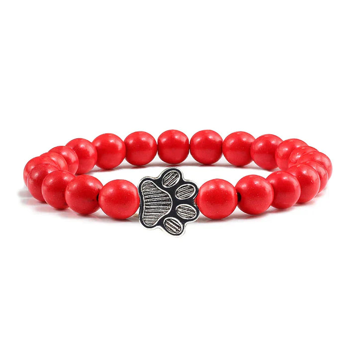 Pulseira com Contas em Forma de Pata – Design em Pedra Natural