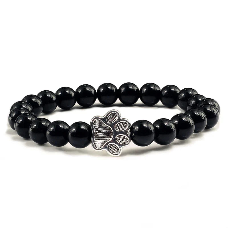 Pulseira com Contas em Forma de Pata – Design em Pedra Natural