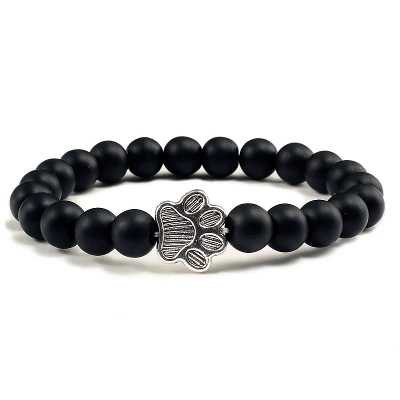 Pulseira com Contas em Forma de Pata – Design em Pedra Natural