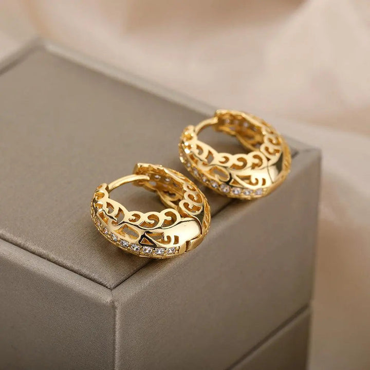 Brincos Minimalistas Mandala em Ouro