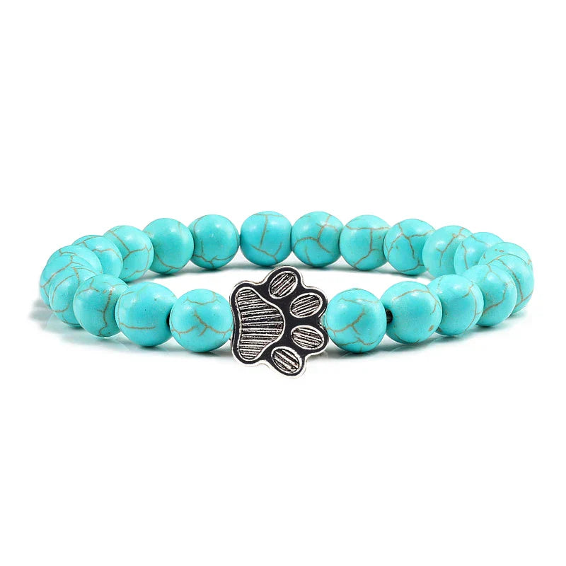 Pulseira com Contas em Forma de Pata – Design em Pedra Natural