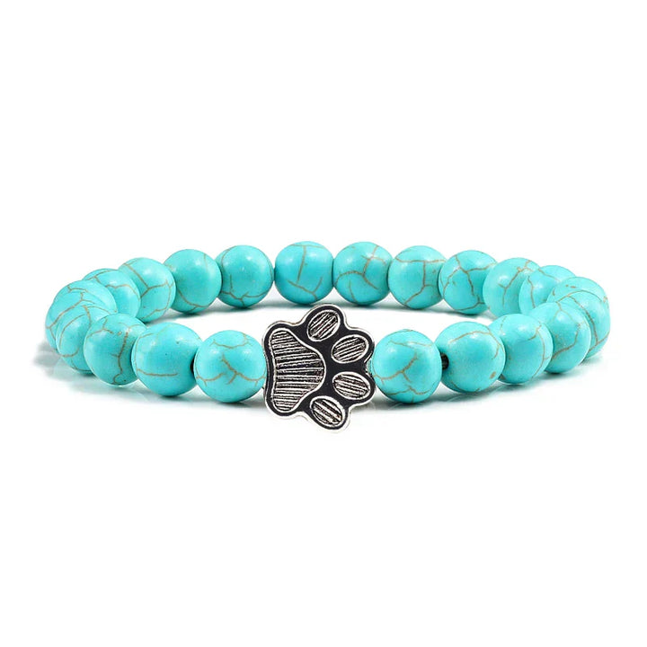 Pulseira com Contas em Forma de Pata – Design em Pedra Natural