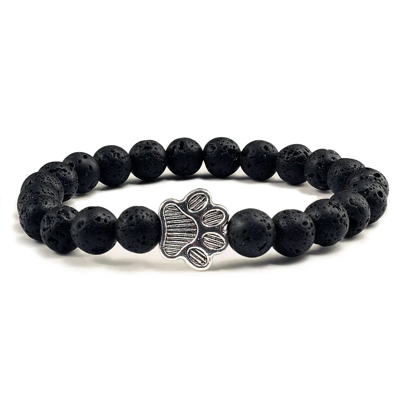 Pulseira com Contas em Forma de Pata – Design em Pedra Natural