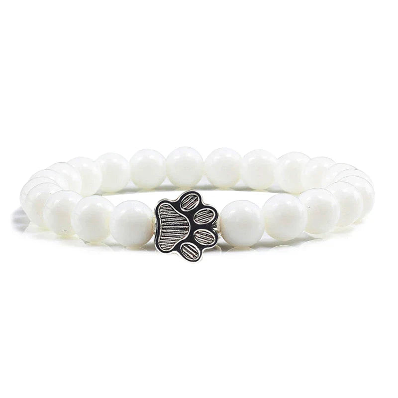 Pulseira com Contas em Forma de Pata – Design em Pedra Natural