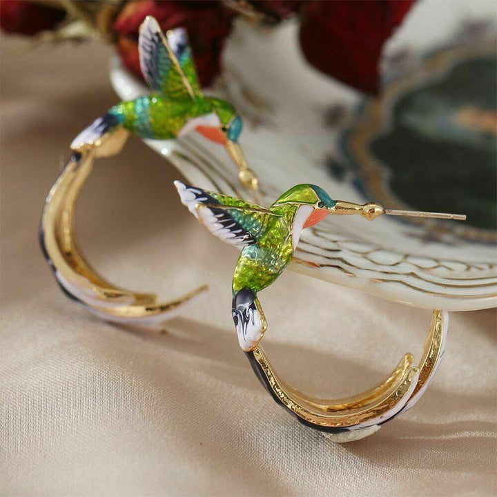 Brincos Criativos Exclusivos em Forma de Beija-Flor
