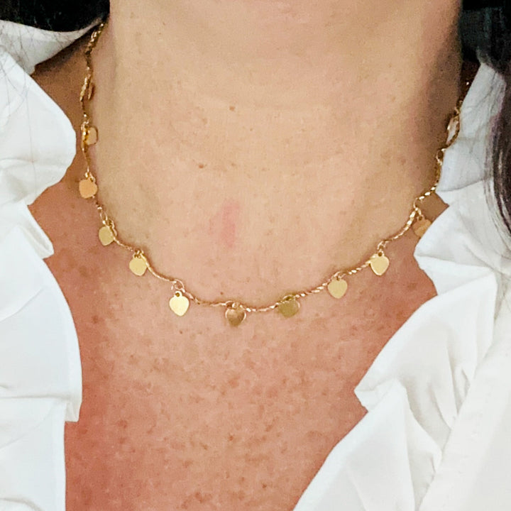 Colar Gargantilha com Pingente em Forma de Coração Melita