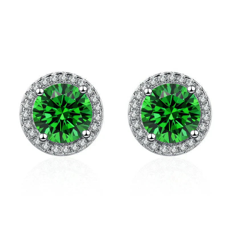 Brincos de Esmeralda e Diamantes