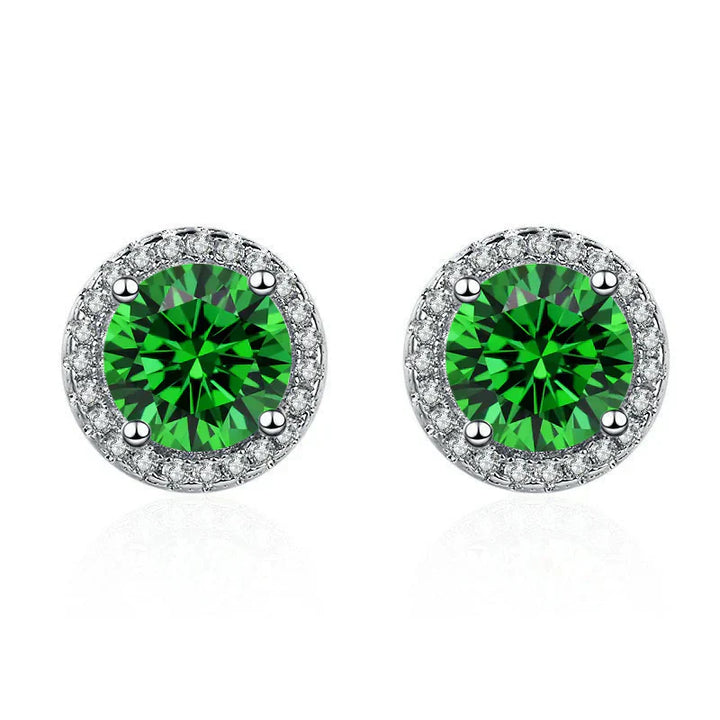 Brincos de Esmeralda e Diamantes