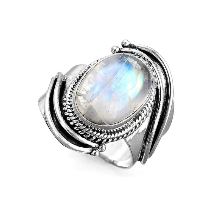 Anel Elegante Pedra da Lua