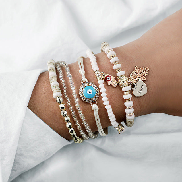 Conjunto de Pulseiras Hamsa
