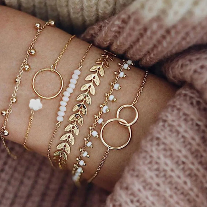 Conjunto de Pulseiras Boho em Ouro