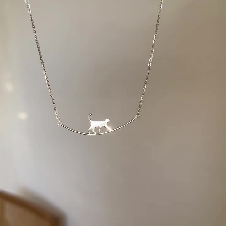 Colar Gato Escalador em Prata