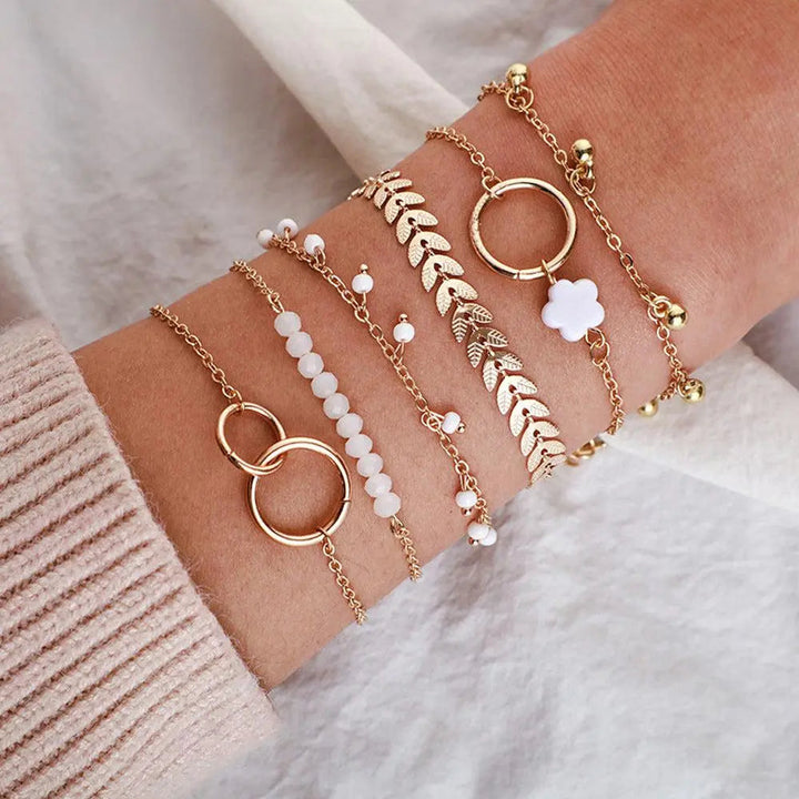 Conjunto de Pulseiras Boho em Ouro