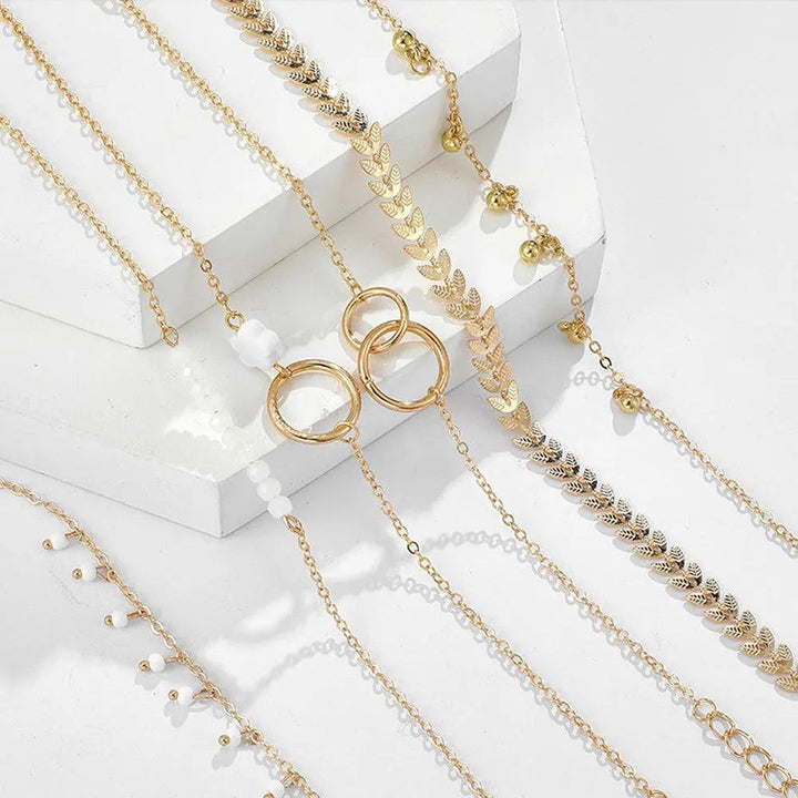 Conjunto de Pulseiras Boho em Ouro