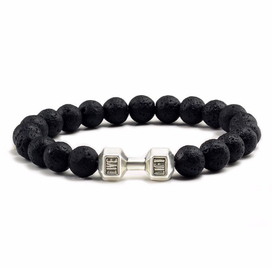 Pulseira de Aromaterapia com Pedras de Lava