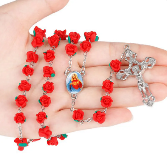 Colar Rosário de Rosas