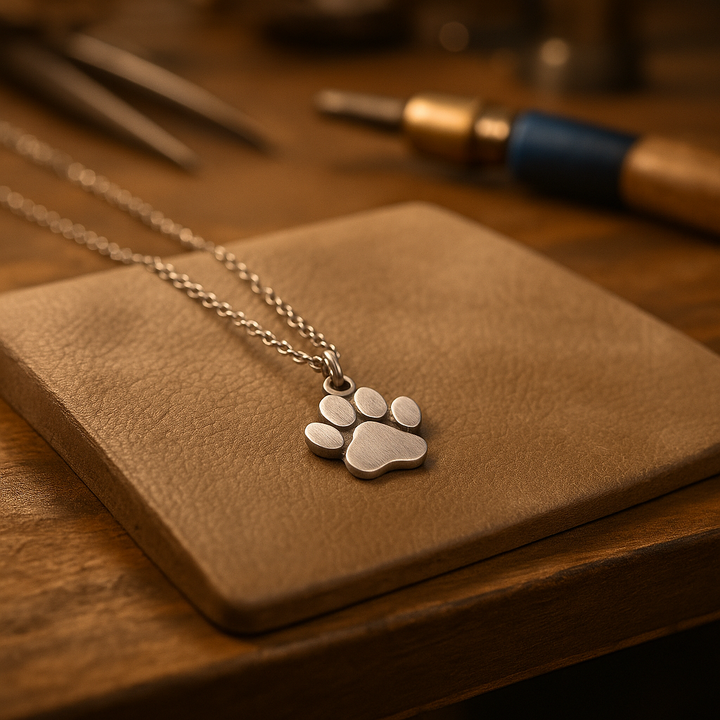 Colar Elegante com Pata em Prata – Aço Inoxidável