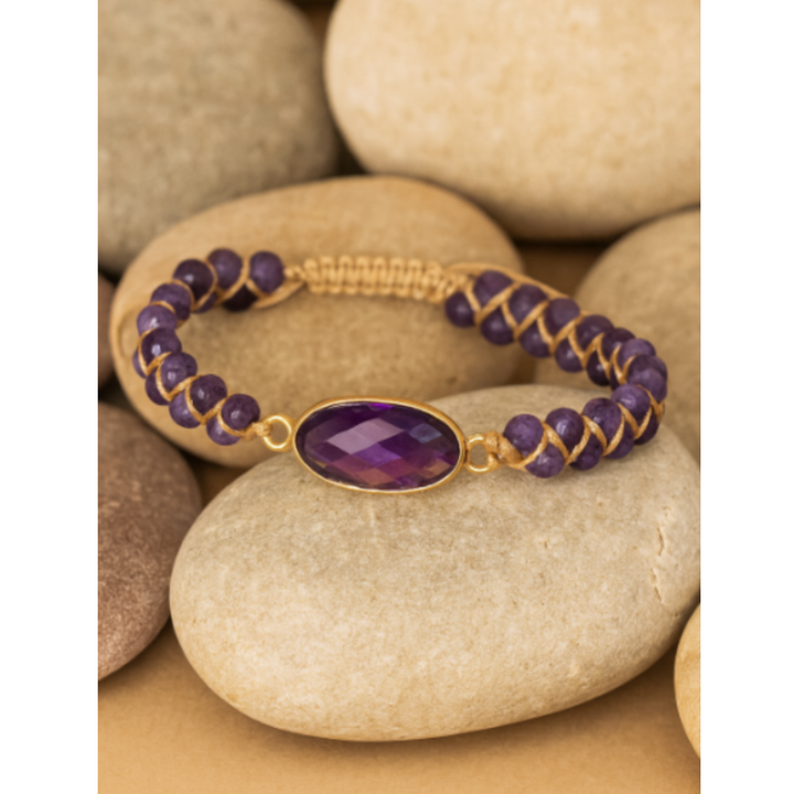 Pulseira de Ametista Elegante