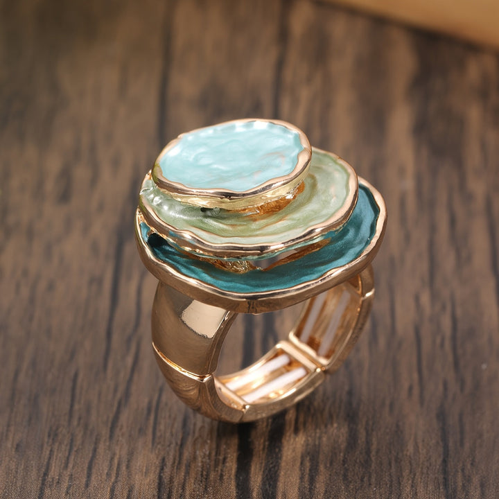 Anel Boho de Três Camadas Esmaltado