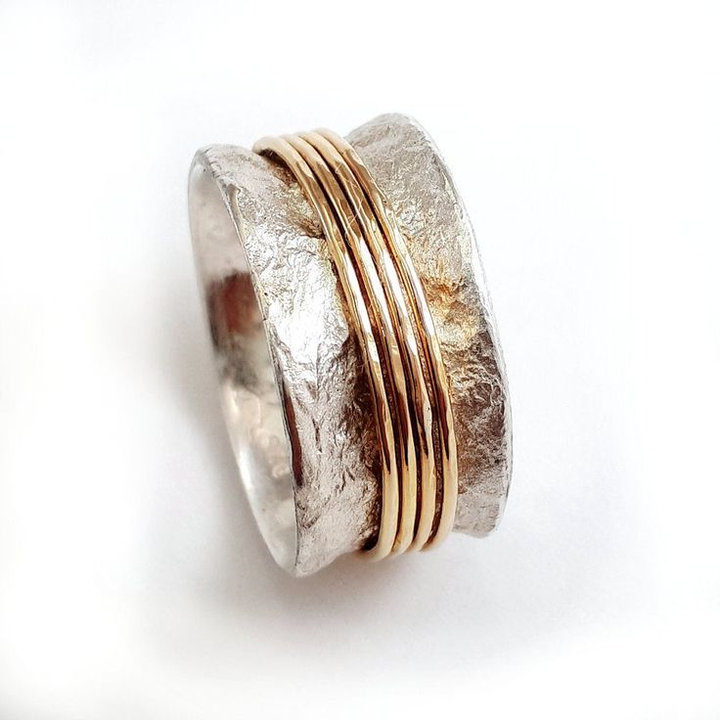 Anel Golden Thread em prata vintage