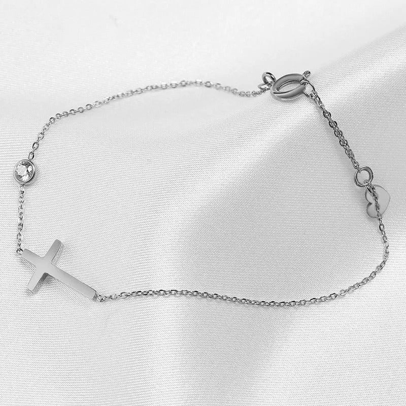 Pulseira Coração Prateada Faith